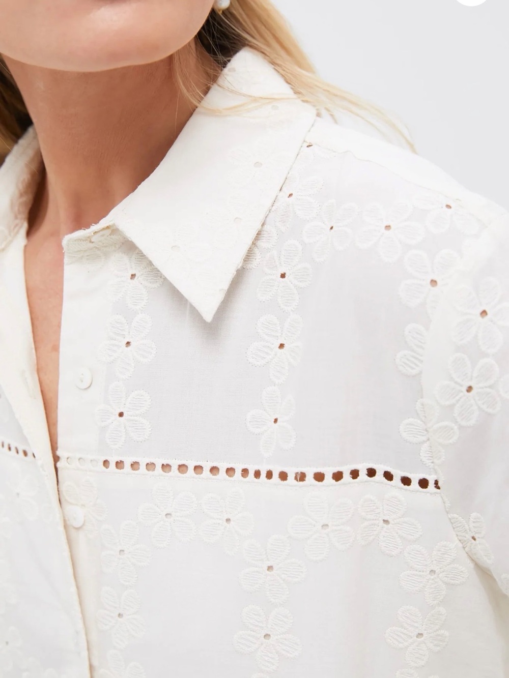 Tuckernuck White Eyelet Shirt Midi Dress - Picture 2 of 4